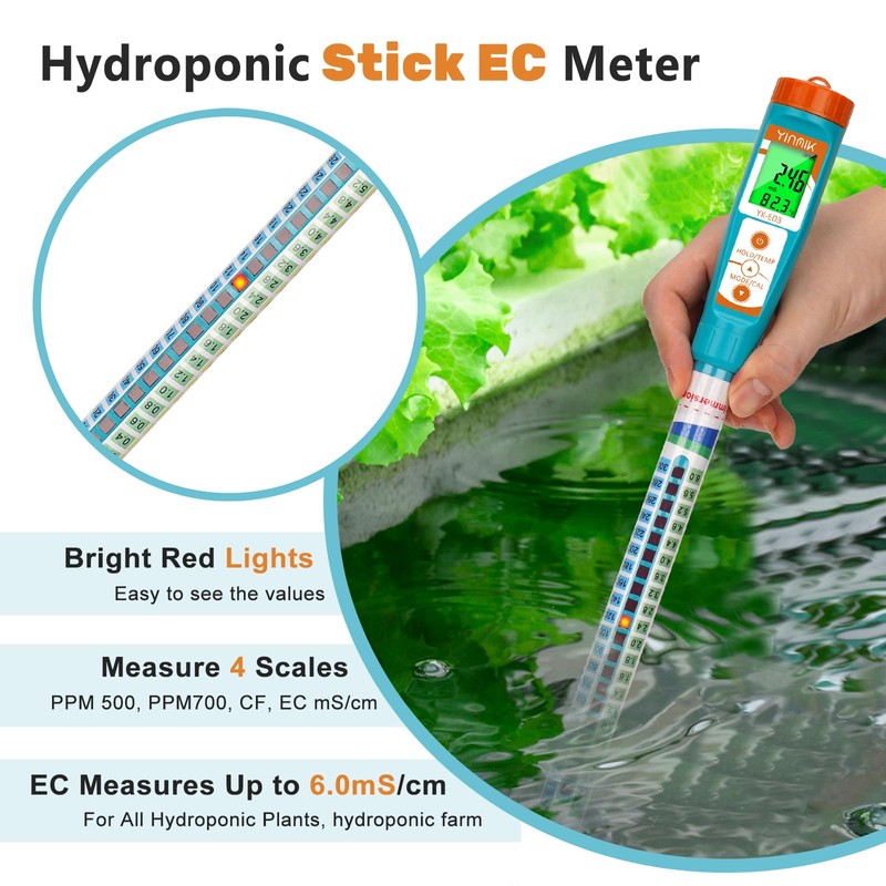 Truncheon EC PPM Nutrient Meter for Hydroponic, Conductivity Tester Stick