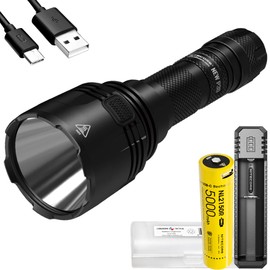 Nitecore New P30 1000 Lumen 676 Yard Long Throw Hunting Flashlight UI1 Battery Charger and LumenTac Battery Case