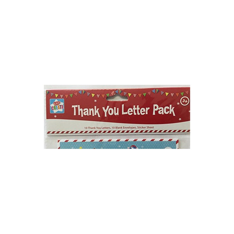 10 Sheet Childrens Christmas Thank You Letters Kit - Santa's