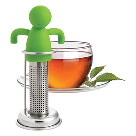 HIC Kitchen Silicone Man Tea Infuser with Drip Stand, 18/8 Stainless Steel and Silicone, Set of 2