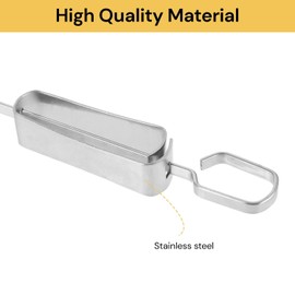 EZONEDEAL Reusable BBQ Skewers for Grilling, Grill Skewers, Shish Kabob Skewers with Push Bar, 15 Inch Stainless Steel BBQ, Metal Sliding Handle for Meat Shrimp Chicken Vegetable Grilling 2PCS