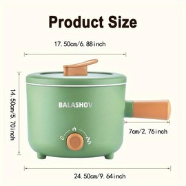 BALASHOV Portable Electric Hot Pot, Mini Multifunctional Pot with Stainless Steel Steamer, Household Kitchen Appliances for Cooking Pasta, Noodle, Steak, Porridge