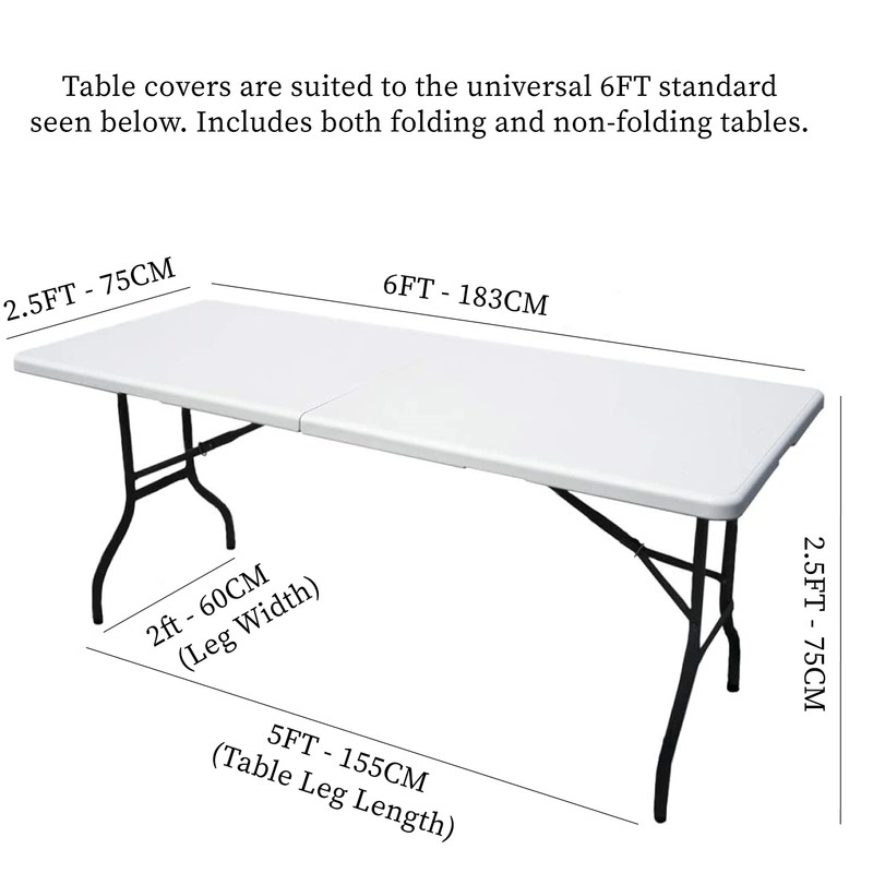ALESWEAR 6ft Spandex Tablecloths for Home Rectangular Table Fitted Stretch