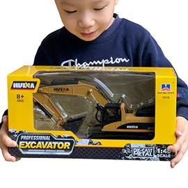 Gemini&Genius Excavator Toys, Construction Vehicle Digger Toys 1/40 Scale Die-cast Grader Engineering Tracked Excavator Vehicle Alloy Models Toys for Kids and Decoration for House