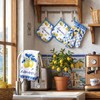 FoldTier 6 Pcs Capri Lemon Kitchen Decoration Set Blue Lemons