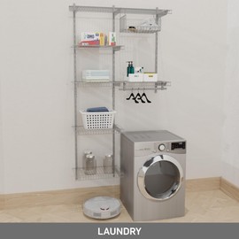 SOH DESIGN Premium 3-5 FT Silver Wire Closet Organizer Customizable Shelving