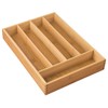 mDesign Bamboo Cutlery Tray - Modern Kitchen Organiser for Drawers