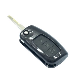 High Shine Metallic Hard Protector Shell Case 3 Button Flip Curve Keyring Ford Focus MRK 5 Fiesta MRK 7 Mondeo (Black)