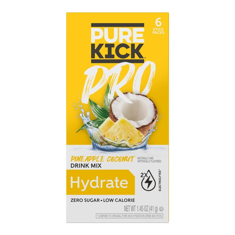 Pure Kick Pro Pineapple Coconut Powdered Drink Mix - Pack