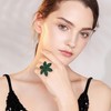 Ever Faith Green Flower Leaf Statement Adjustable Cuff Ring for