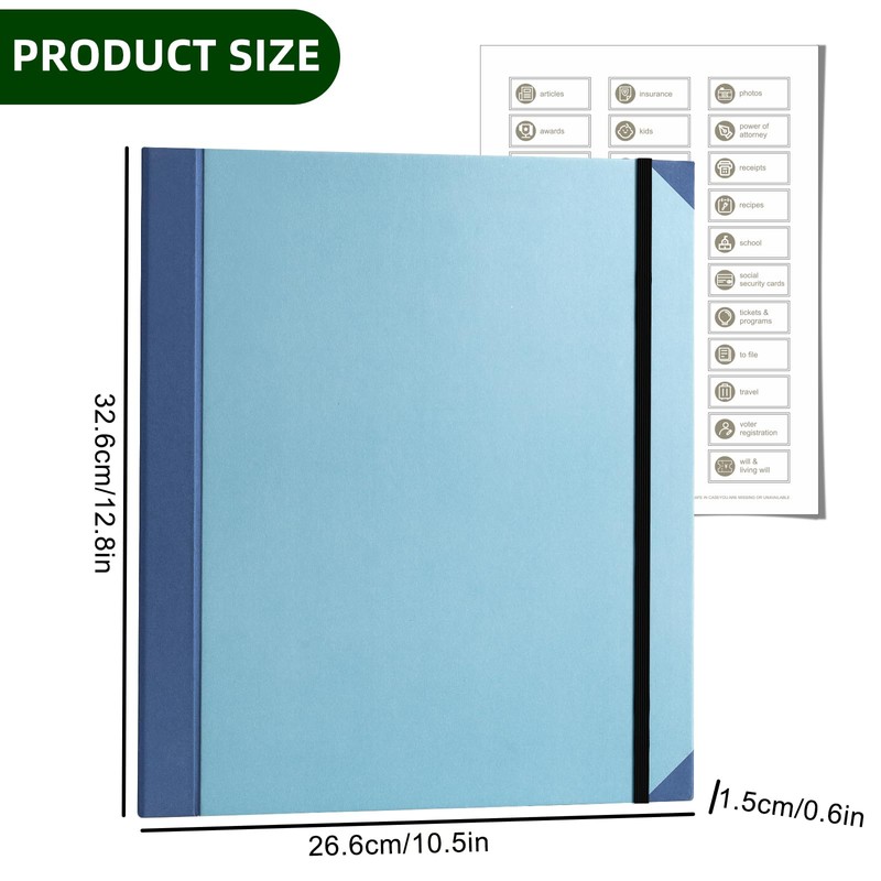 Folio Folder File Organiser 12 Compartments Document Folder with Label