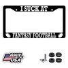 BLVD I Suck At Fantasy Football Black Plastic License Plate