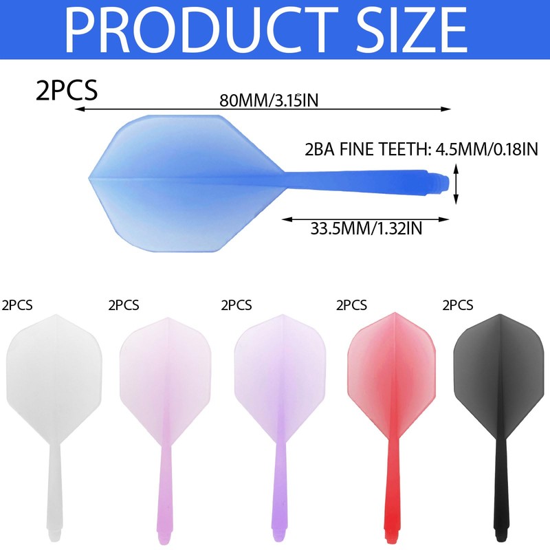 SSKHE 12pcs Dart Flights and Stems Integrated as One, Durable