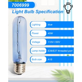 ULXIOM Upgrade 7006999 Lamp Glass Bulb Fit for Subzero Freezer Sub-Zero Refrigerator, Light Replacement E26 40W, 2 Packs