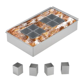 Relaxdays Backform Zahlen & Buchstaben, Aluminium, verstellbare Kuchenform, BxT: 31,5 x 18 cm, Zahlenbackform, silber