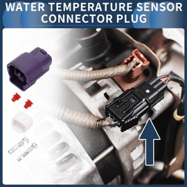 INFINAUTO 2 Pin Water Temperature Sensor Connector Plug, 2.2mm Series Female Wire Terminal Connector for Nissan Plastic Copper Purple, 1 Set
