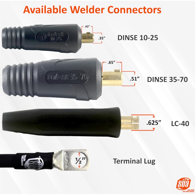 SÜA - 200 Amp Welding Electrode Holder Lead Assembly -