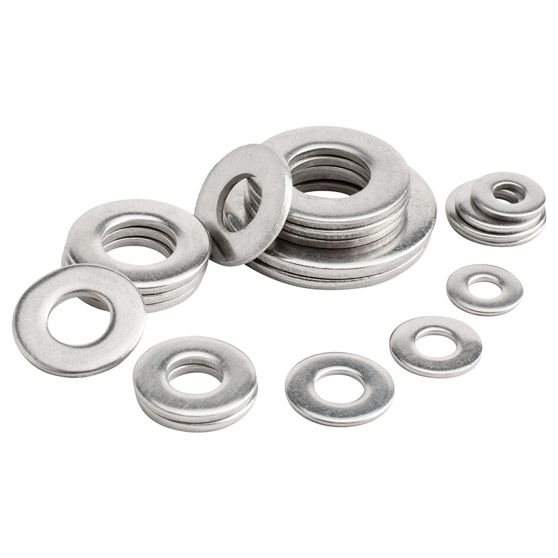 ISPINNER 190pcs 304 Stainless Steel Flat Washers Assortment Kit, 8