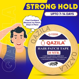 Qazila Hair patch tape|Wig tape|Double sided|Cloth tape|Waterproof|20 meters|Yellow