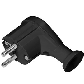 ORNO AE-13261 Angled Connector 230 V Flat Uni-Schuko Maximum Load 16 A (Black)