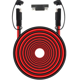 MOOKEERF SAE Extension Cable 10 AWG - 60FT SAE to SAE Quick Disconnect Wire Battery Charger Extension Cord Heavy Duty with SAE Polarity Reverse Adapter for Solar Panel Trolling Motor Automotive RV