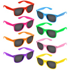 Pibupibu 8 Pack Kids Neon Colors Party Favor Supplies Unisex Sunglasses, Mix