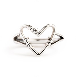 STORYJEWELLERY Vintage Heart Rings for Women, Love Ring, 925 Sterling Silver Thumb Rings for Women, Promise Ring, Gifts for Her, Size 6