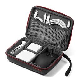 E-Supply Travel Pouch Storage Case Charger Pouch Semi-Hard Type PC Accessory Organizer Storage Pouch for Business Trip Travel Small Case S Size Black EZ2-BAGIN014BK