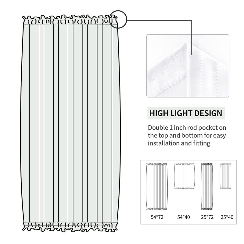 DWCN French Door Curtains – Rod Pocket Thermal Blackout Curtain