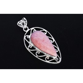 Ravishing Impressions 925 Sterling Silver Bezel Set Natural Pink Opal Pendant Necklace with 18" Chain, Sterling Silver Gemstone Pink Opal, Sterling Silver Sterling Silver Gemstone, Opal