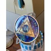 16 Year AA Medallion Sapphire Blue Swirl Tri-Plate Sobriety Chip