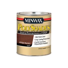 Minwax 619404444 PolyShades - Stain & Polyurethane in 1 Step, quart, Antique Walnut, Satin