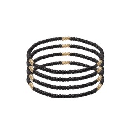 DiSiTino Summer Cute Pearl Beaded gold bracelets jewelry stackable set gold bracelets stack for women Trendy Dainty Gold Plated Charm Paperclip Link Stretch Bracelets