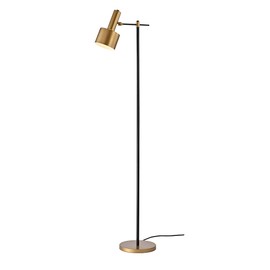 Warehouse of Tiffany FM174/1 Strick & Bolton Sammy Matte Black/Gold Metal Floor Lamp