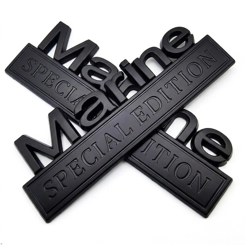 HJKK 2 Pack Marine Special Edition Emblem, 3D Heavy Metal