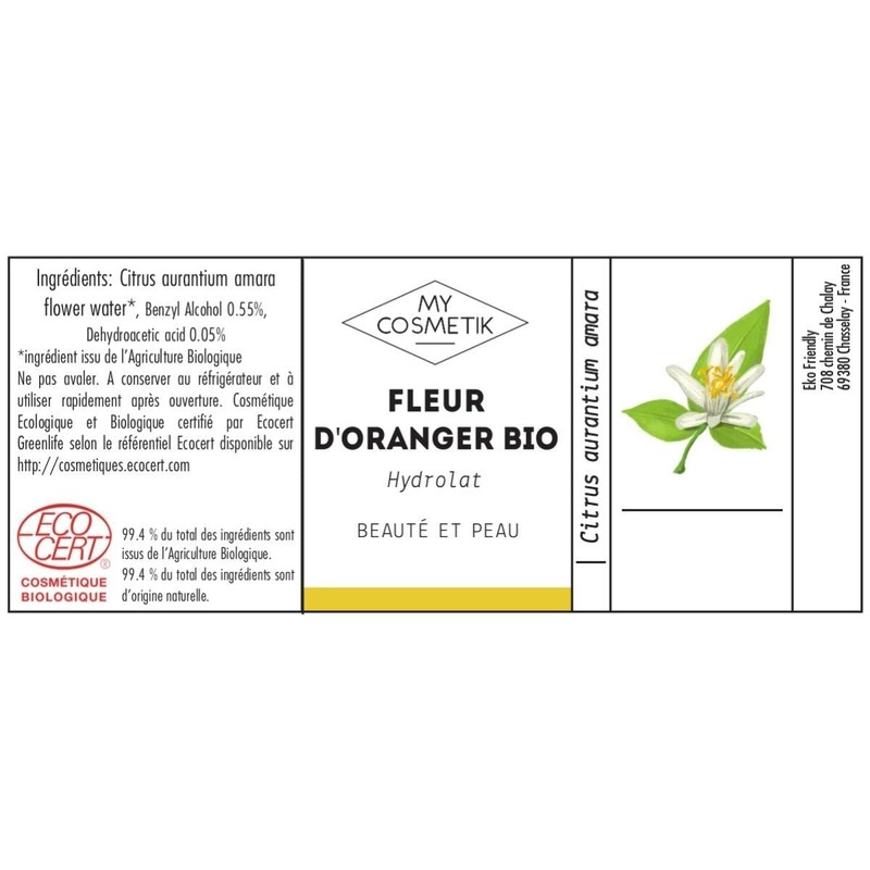 Hydrolat of orange flowers BIO Cosmetics - MyCosmetik 500 ml