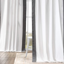 HPD Half Price Drapes Panama Cotton Curtains for Living Room, Bedroom 50 X 96, PRCT-VC1714-96 (1 Panel) Fresh Popcorn and Millstone Grey