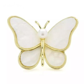 ZARD Sea Shell Butterfly Brooch Pendant with Akoya Pearl
