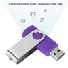 USB Flash Drive Candy Purple Rotatable Portable Storage Memory Stick