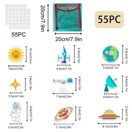 BEUNITONE Solar System Felt Story Board Set 55 Pcs Large Outer Space Universe Storytelling Space Planet Pieces for Felt Flannel Board Preschool Craft Early Learning Interactive Play Kit