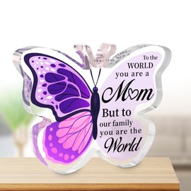 Mothers Day Gifts For Mum - Butterfly Mum Birthday Gifts From Daughter Son Kids - Acrylic Butterfly Plaque Unique Christmas Anniversary Presents - Ideal Mother Gifts On Her Birthday