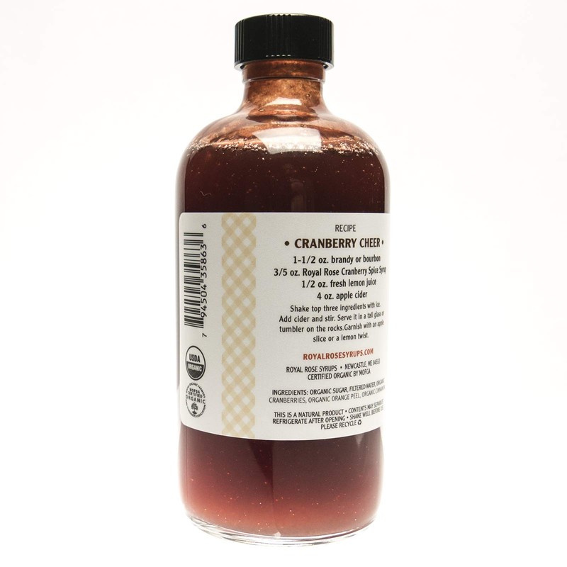 Royal Rose Organic Cranberry Spice Syrup, 8 oz