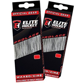 Elite Hockey Prolace Waxed Hockey Laces - Set of 2 Pairs (Silver Grey, 96")