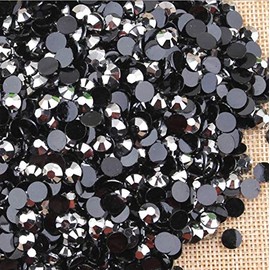 LOVEKITTY ® 4mm 1000 Pieces AB Silver Black AB Jelly Rhinestones Round Flatback Craft Decoration