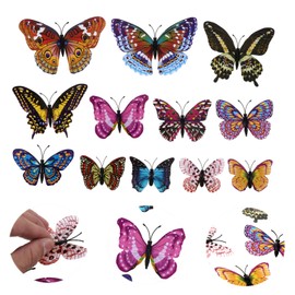 Tofficu 1set Luminous Butterfly Wall Decals Realistic Stickers for Home Decoration Easy to Install for Bedroom and Nursery Decor Glow The Dark Effect 24pcs