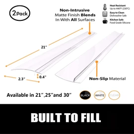 SEVCHY Silicone Stove Gap Covers (2 pack), Oven Gap Filler, Heat Resistant Stove Gap Filler, Seal Gap between Stovetop and Counter, Easy Clean (21 inch, Clear)