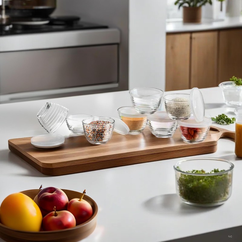 16pc Set of Small Glass Bowls with Airtight Lids -