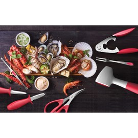 Maine Man Spring-Action Lobster Cracker, Chrome-Plated Zinc Alloy and Silicone