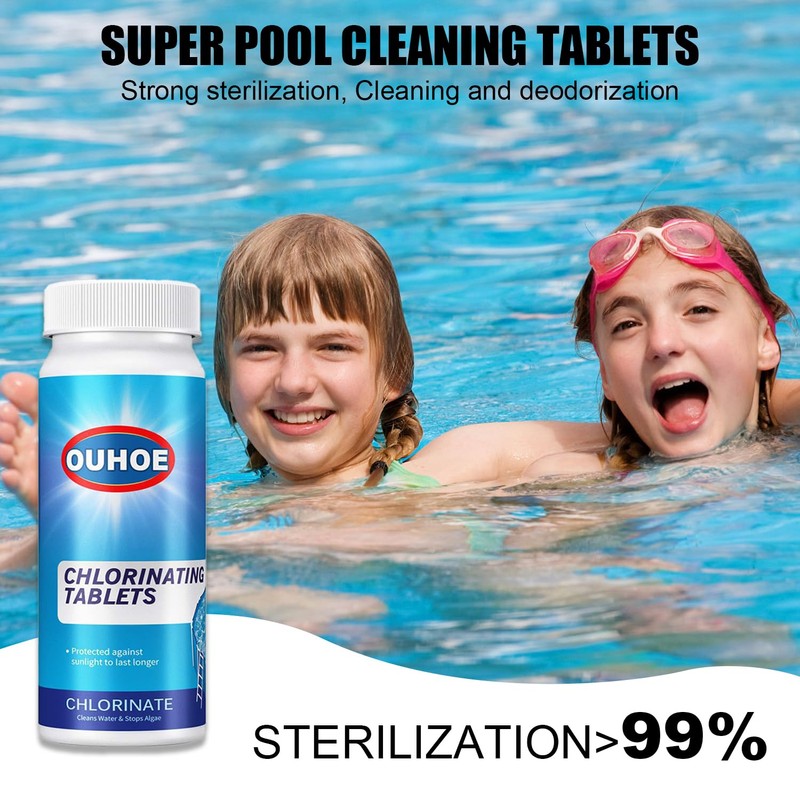 100PCS Chlorine Tablets for Swimming Pool and Spas Multifunctional Clearwater