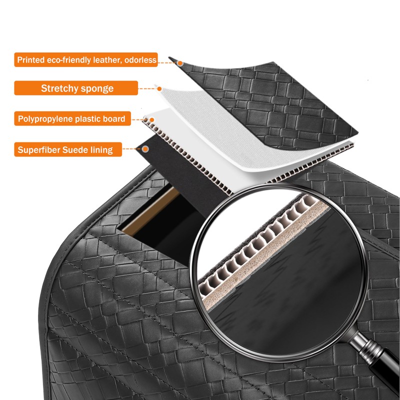 POKSRI Trunk Organizer for suv car storage organizer,Leather Storage Box